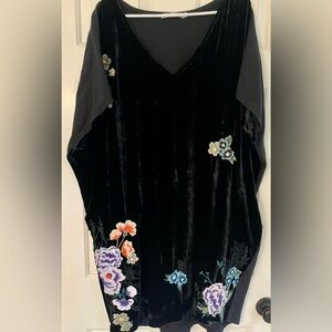 Johnny Was Black Velvet Cocoon Dress